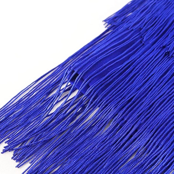 Green Fringe Pencil Tassel High Waist Skirt